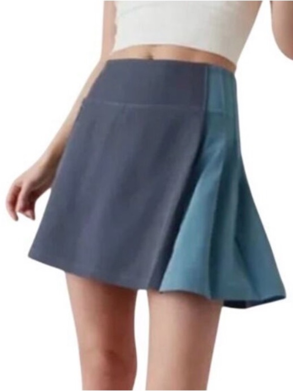 Athleta Two-Tone Navy and Teal Circle Skirt